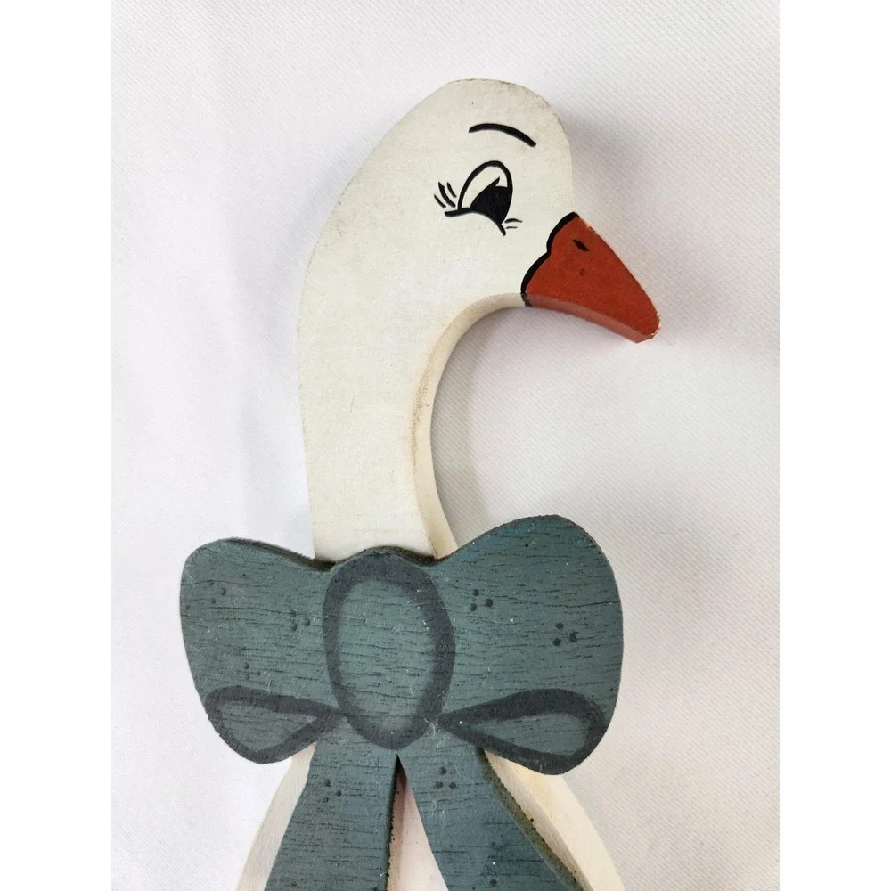 Vtg XL Country Goose Wood‎ Refrigerator Magnet Cottage Core Back Door Farmhouse